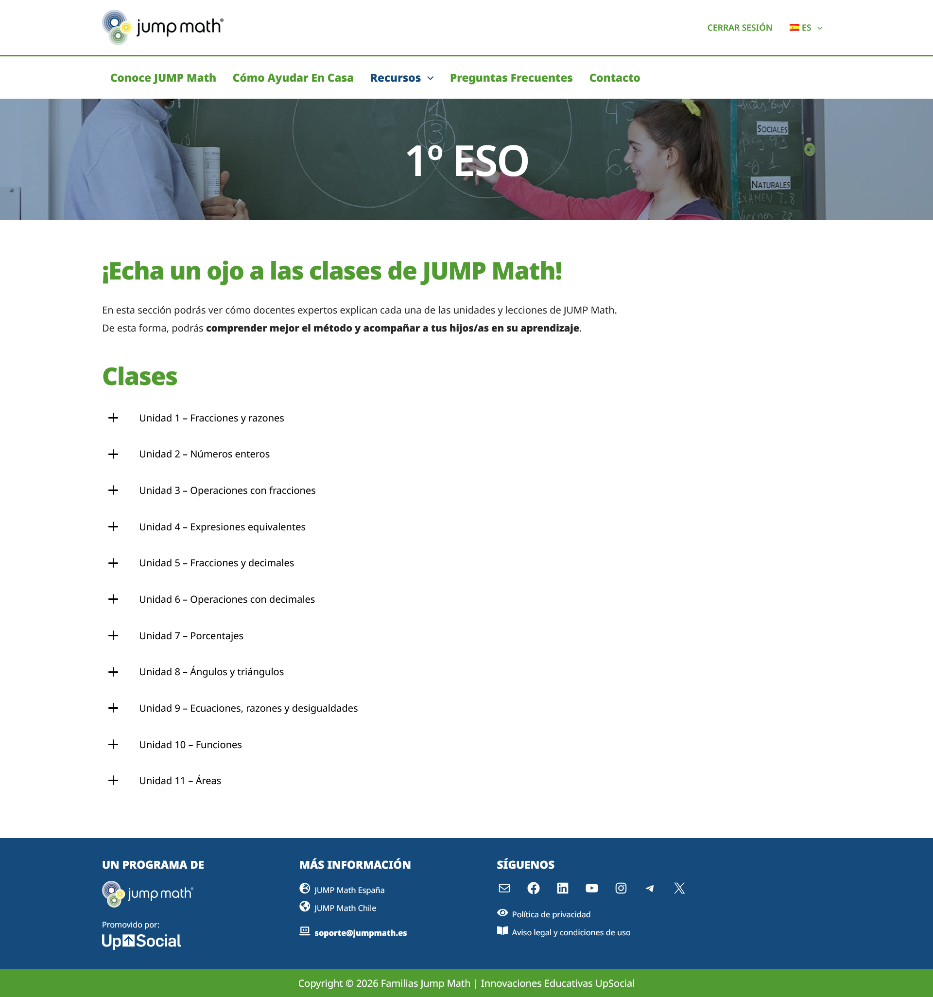 Jump Math Familias website